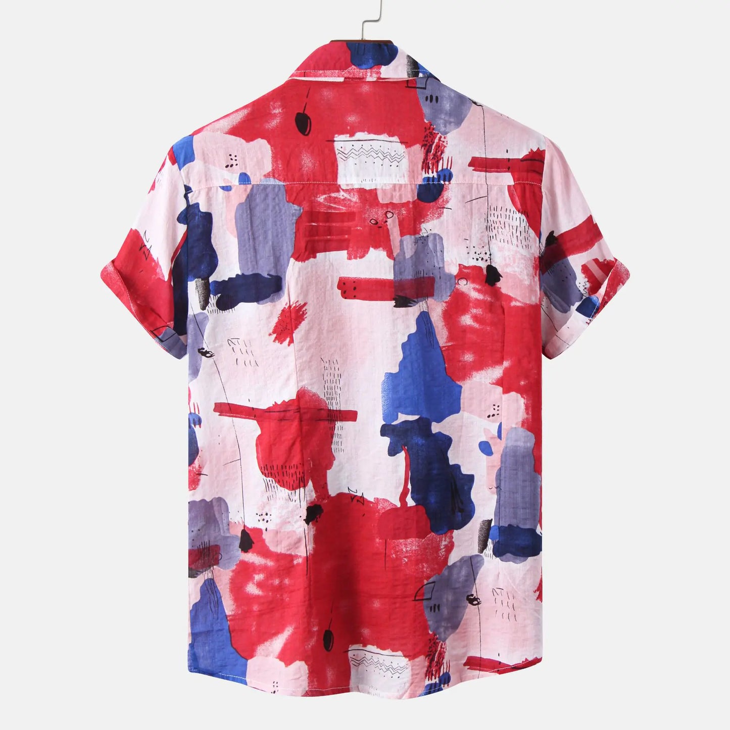 2021 Spring Autumn Hawaiian Print Short Sleeve Shirt