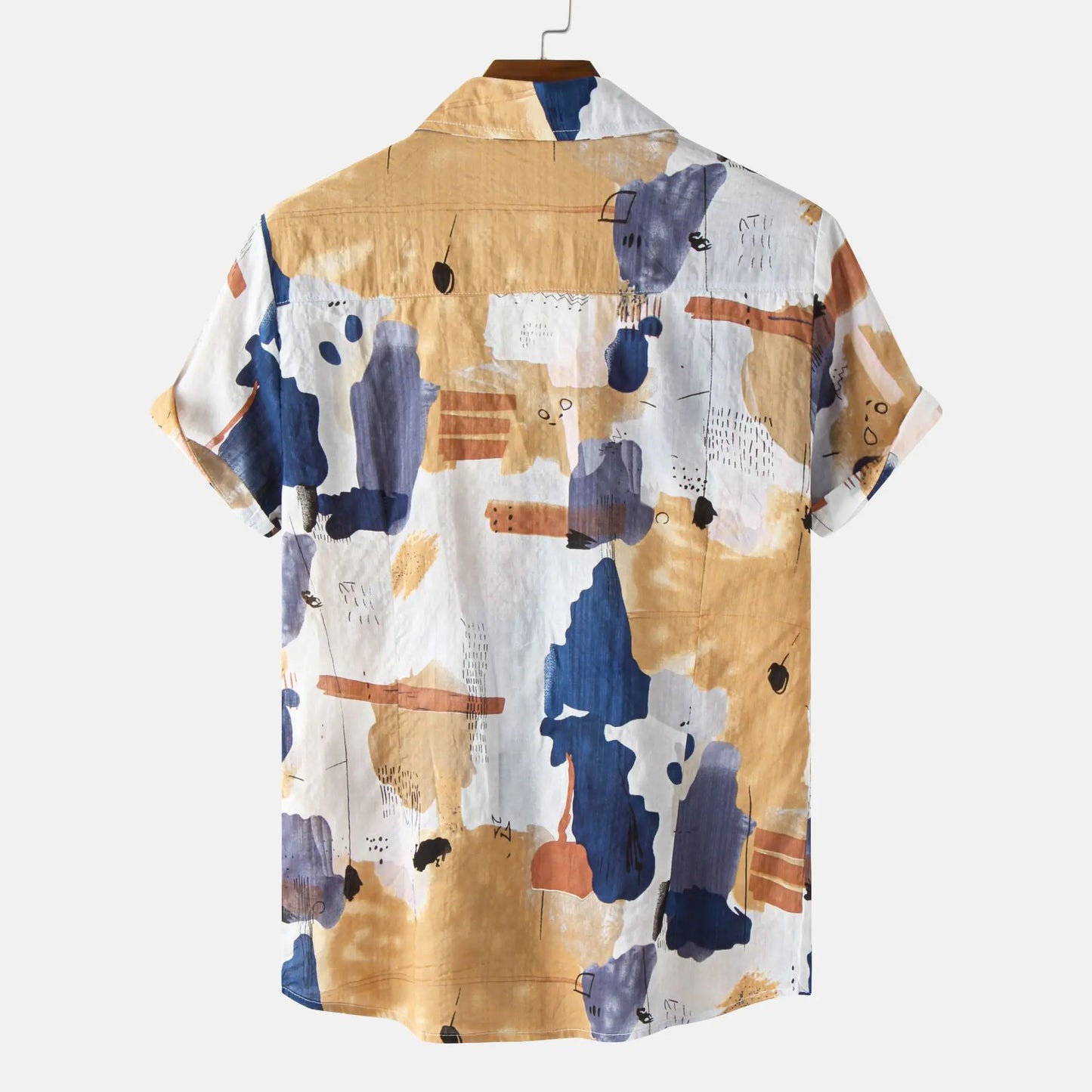 2021 Spring Autumn Hawaiian Print Short Sleeve Shirt