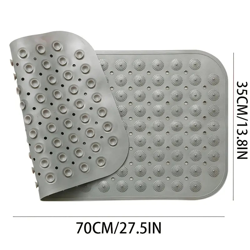 Large Non-Slip Bath Mat with Suction Cups (27.5x13.8 in)