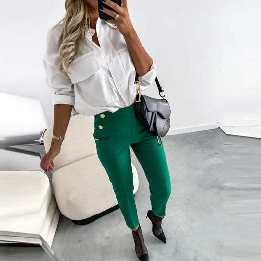 Women's Slim Fit Casual Spring Pants Suit
